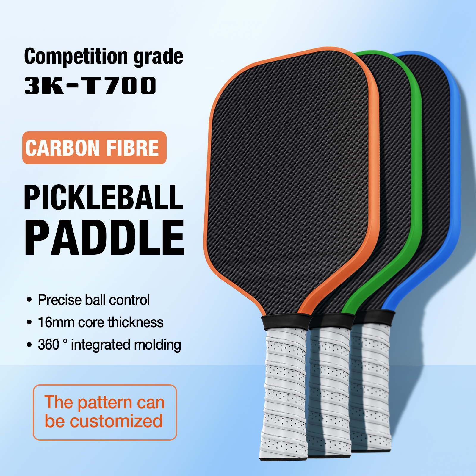 Pickleball Paddles, Carbon Fiber Pickle Ball Paddle, Lightweight Rackets for Adults and Teenagers