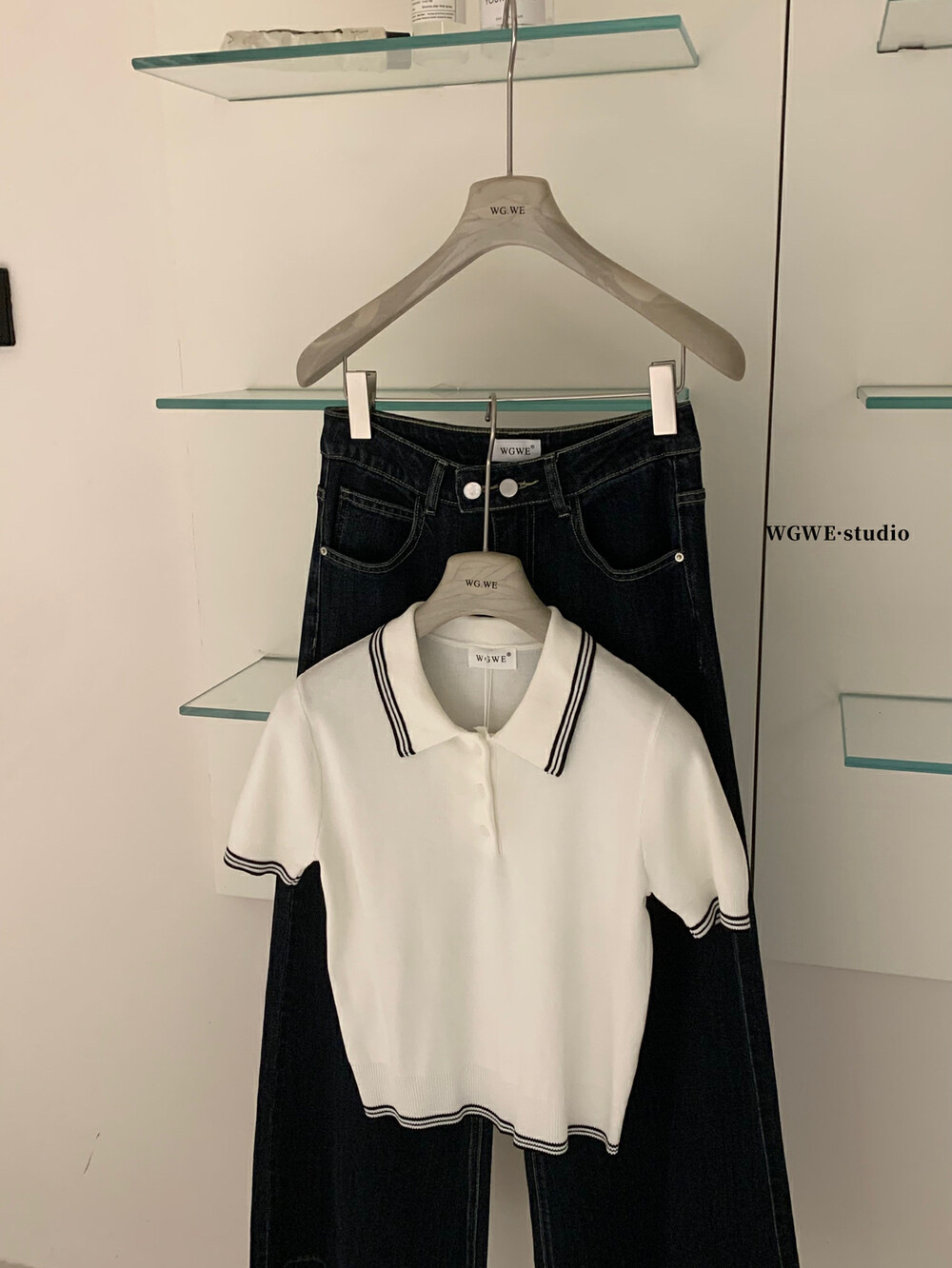 GC145 Short-sleeved sweater for women Spring and summer waist slimming short top