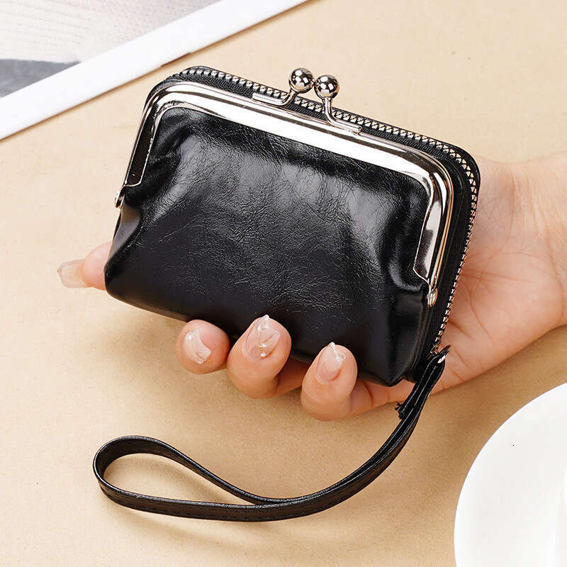 2025 New Card Holder Women's Buckle Coin Purse 4inch Zipper Clip Bag Clutch
