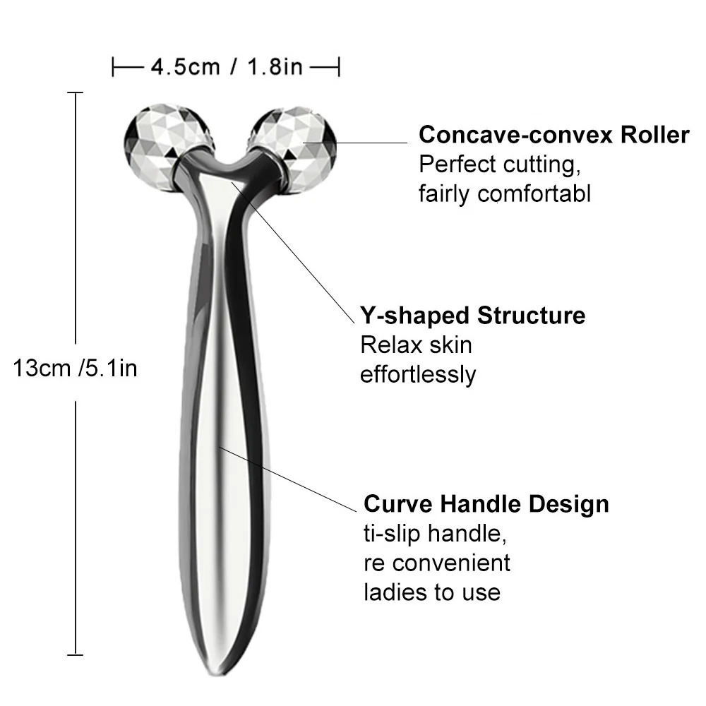 360 Rotate Silver Thin Face Full Body Shape Massager Lifting Fatigue Remover 3D Roller Massager Facial Massage Relaxation Tools 250619