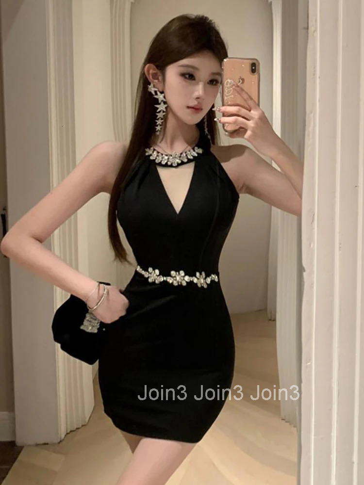 Women Clothes Black Hollow Sexy O-Neck Slim Stretchy Dress Elegant Luxury Fashion Party Club Prom Vestidos Beach Casual Summer