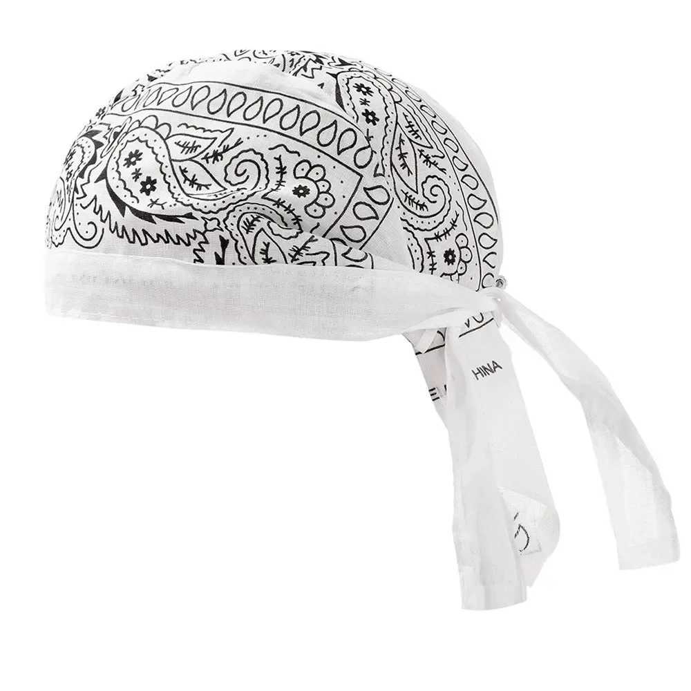Durag Du-Rag Headwear Head Wrap Skull Cap Doo Do Rag Bandana Headwear Beanie Hat Women Men Print Headscarf Cycling Pirate Caps M250623