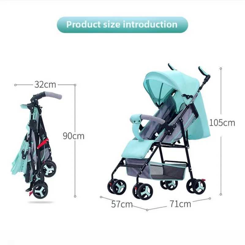 Lightweight Baby Stroller Foldable Four-wheeled Stroller with Sitting and Lying Function XJ250623