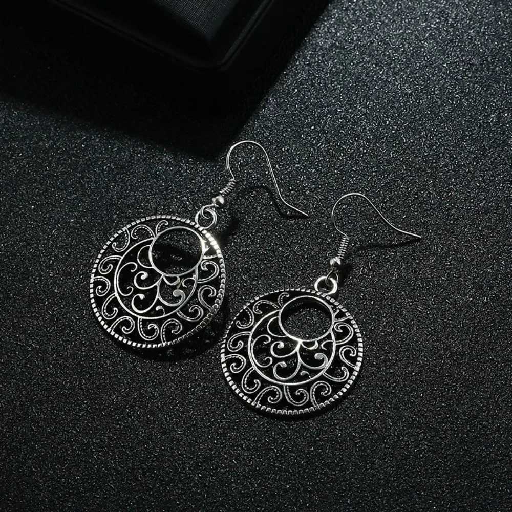 SUMENG 2025 New Ethnic Bohemia Womens Gypsy Big Bronze Wood Beads Round Drop Boho Earrings Vintage Style For Female Jewelry XJ250623