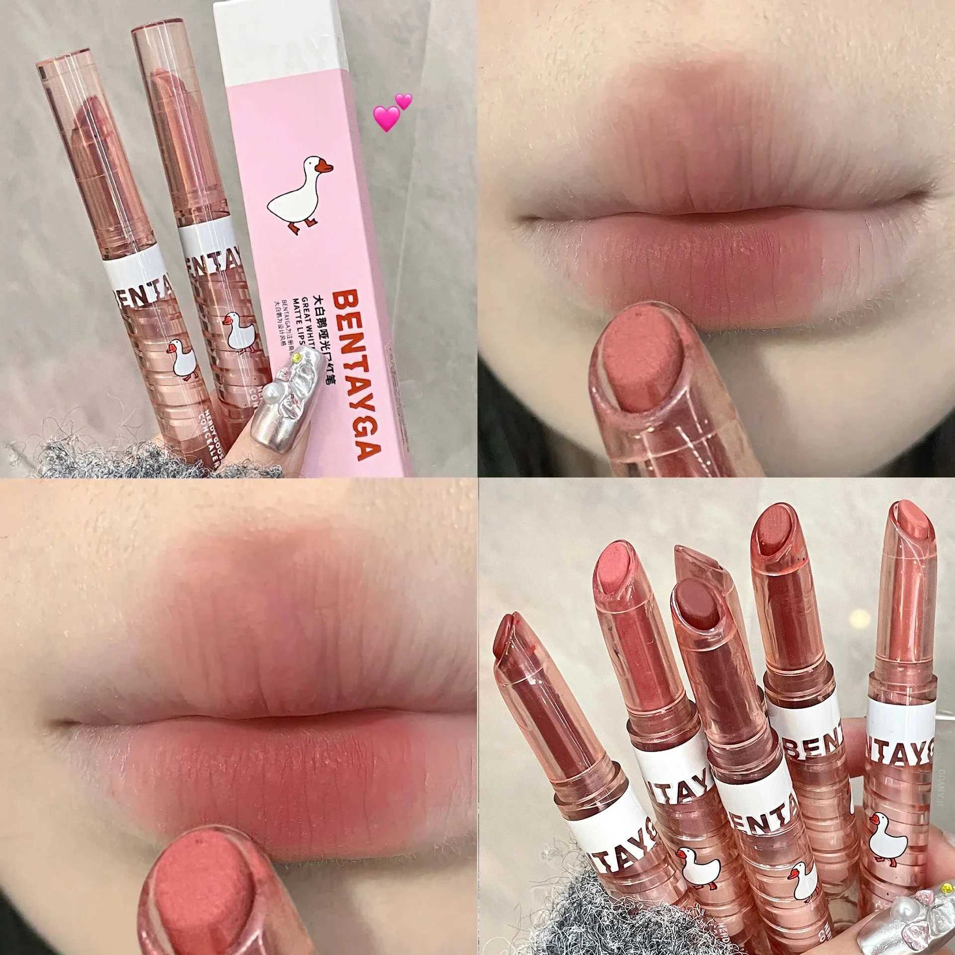 Velvet Matte Lipstick Pen Lasting Waterproof Lips Contouring Pencil Nude Brown Lip Tint Non-stick Cup Lip Gloss Korean Cosmetics XJ250623