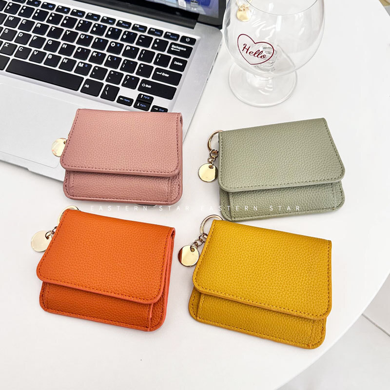Free Shipping 2025 New Designer Bag Ins Style Women's Wallet Short Fashion Multi-color Multi-card Slot Card Holder Zipper Coin Purse Export Multi