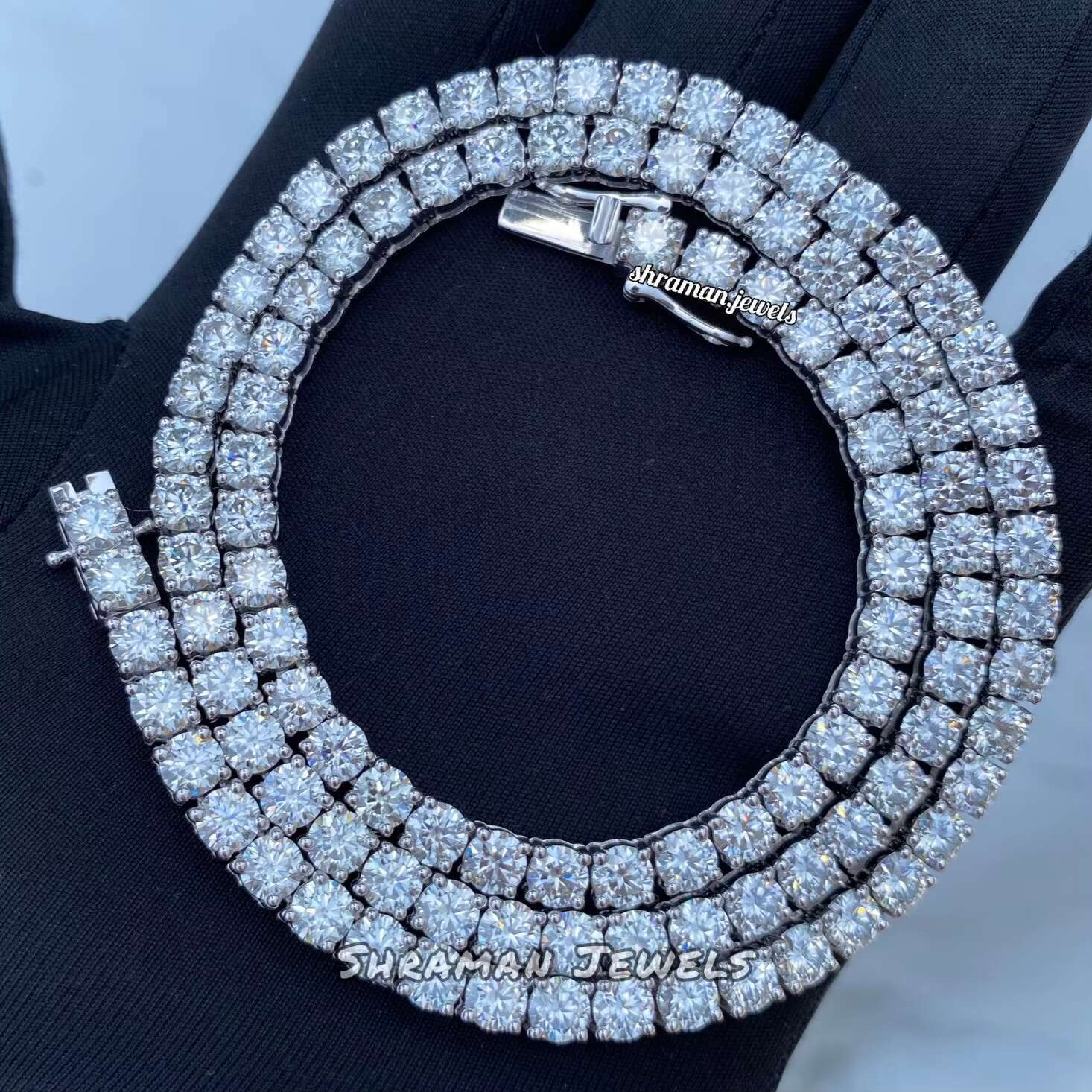 5MM Colorless Custom Tennis Chain 925 Sterling Silver Men and Women Passes Diamond Tester VVS Moissanite Necklace from India