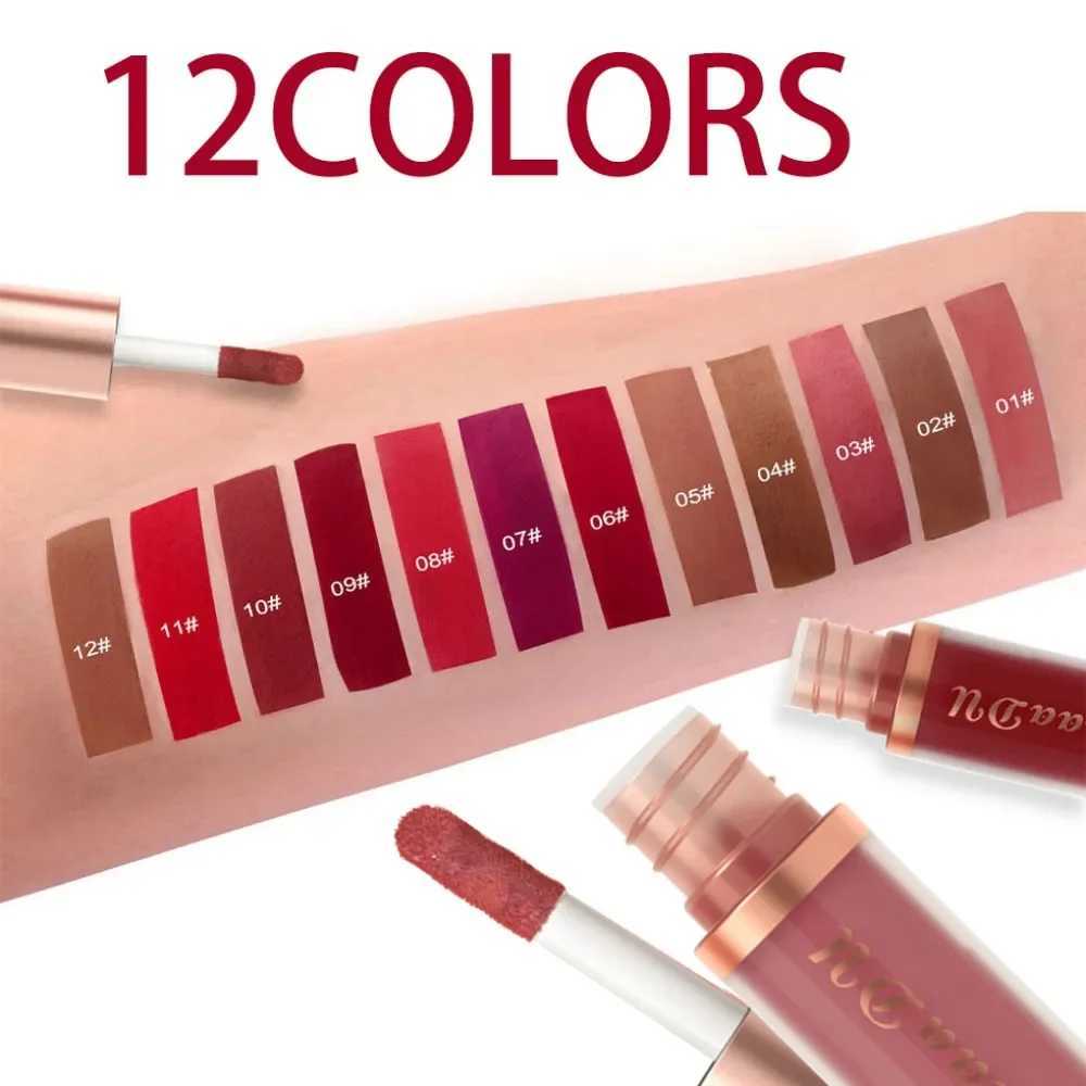 Dark Red Matte Velvet Lip Gloss Nude Brown Lip Glaze Lasting Moisturizing Non-stick Cup Fading Waterproof Liquid Lipstick Makeup XJ250623