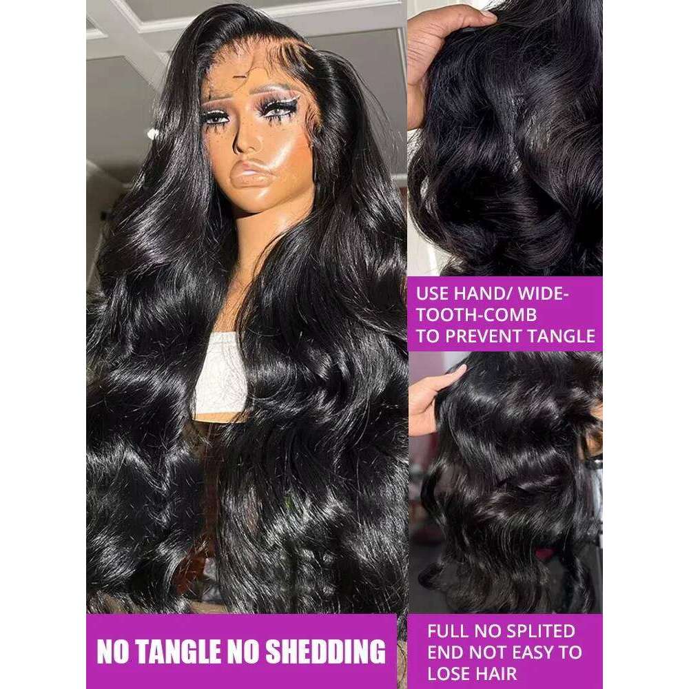 HD Transparent 13x4 13x6 Body Wave Front Pre Plucked 360 Lace Frontal Human Hair Wigs For Women 5x5 Closure Wig