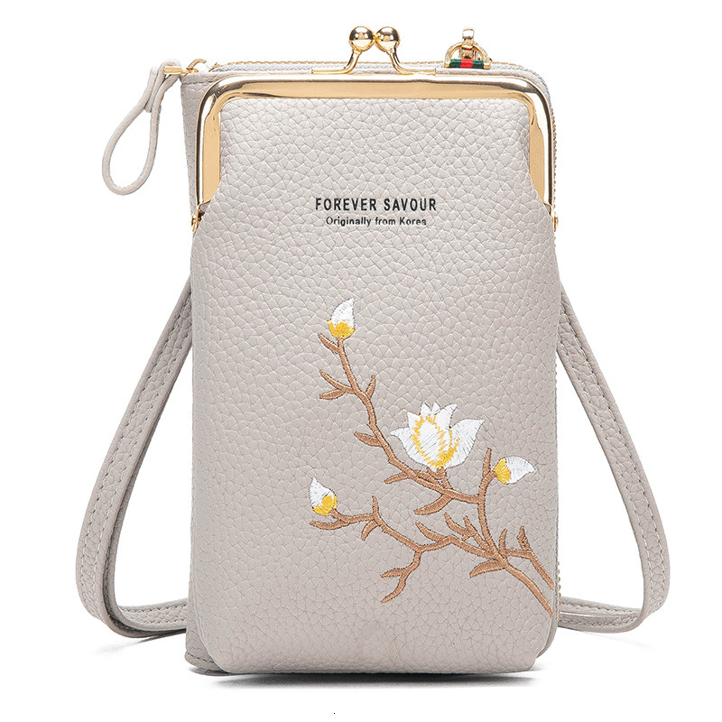 Free Shipping 2025 New Designer Bag New Embroidered Niche Bag Crossbody Women Versatile Phone Bag Fashion Ladies Long Wallet