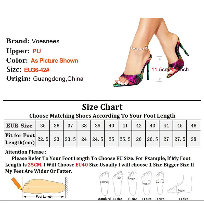 European And American Large Size Womens Slippers Fashion Snake Print Thin Heels Sandals 11.5CM Summer Pointy Toe Female Shoes 250617
