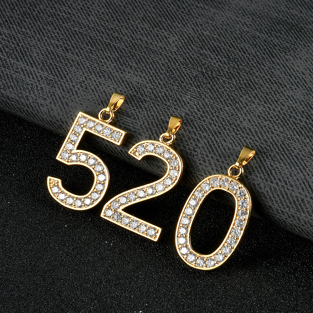 Luxury Designer Digit Diamond Inlaid Creative Combo Pendant 0-9 Numbers Trendy Hip Hop Moissanite Jewelry Pass the diamond tester