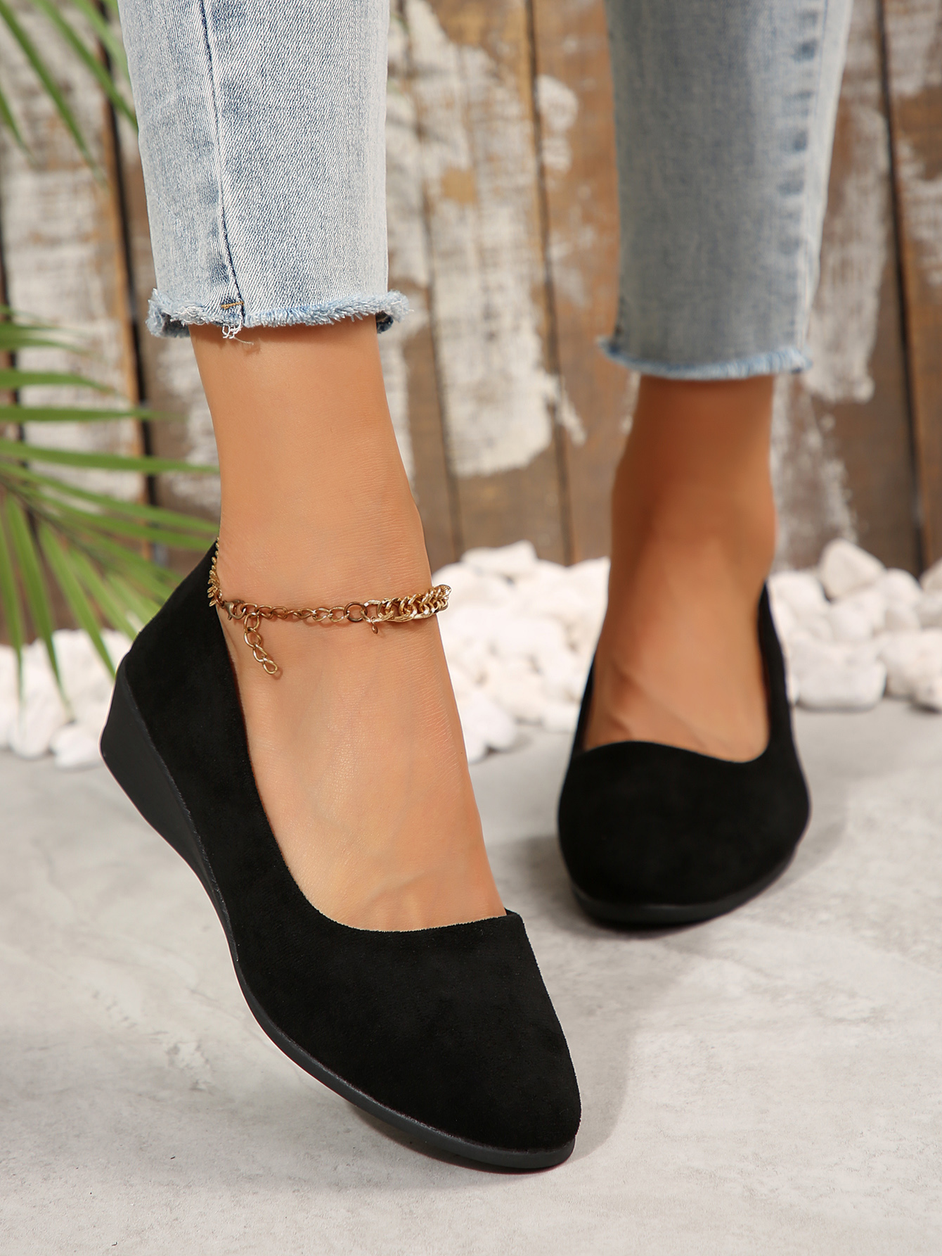 222-Women's Four Seasons Classic Cloth Shoes Pumps Pumps with Elegant Bias-Heel Work Shoes for Walking