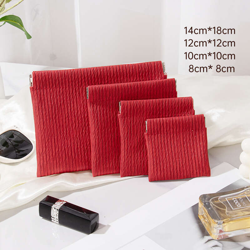 Portable Small Makeup PU Mini Waterproof Lipstick Pouch Touch-up Bag Simple Convenient Storage