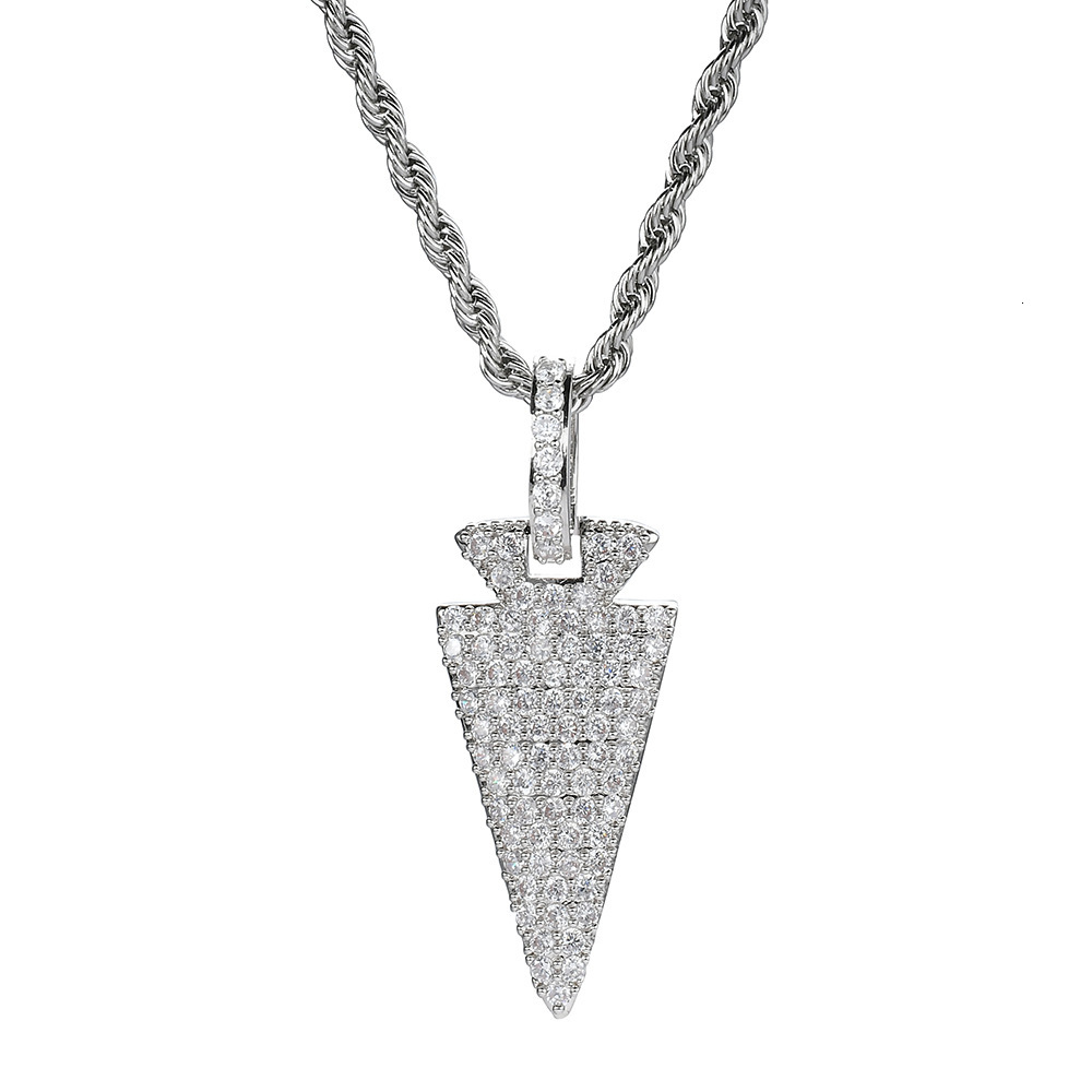 Luxury Designer New Arrival Arrow Radish Full Iced Out Hip Hop Moissanite Statement Pendant Necklace Pass the diamond tester