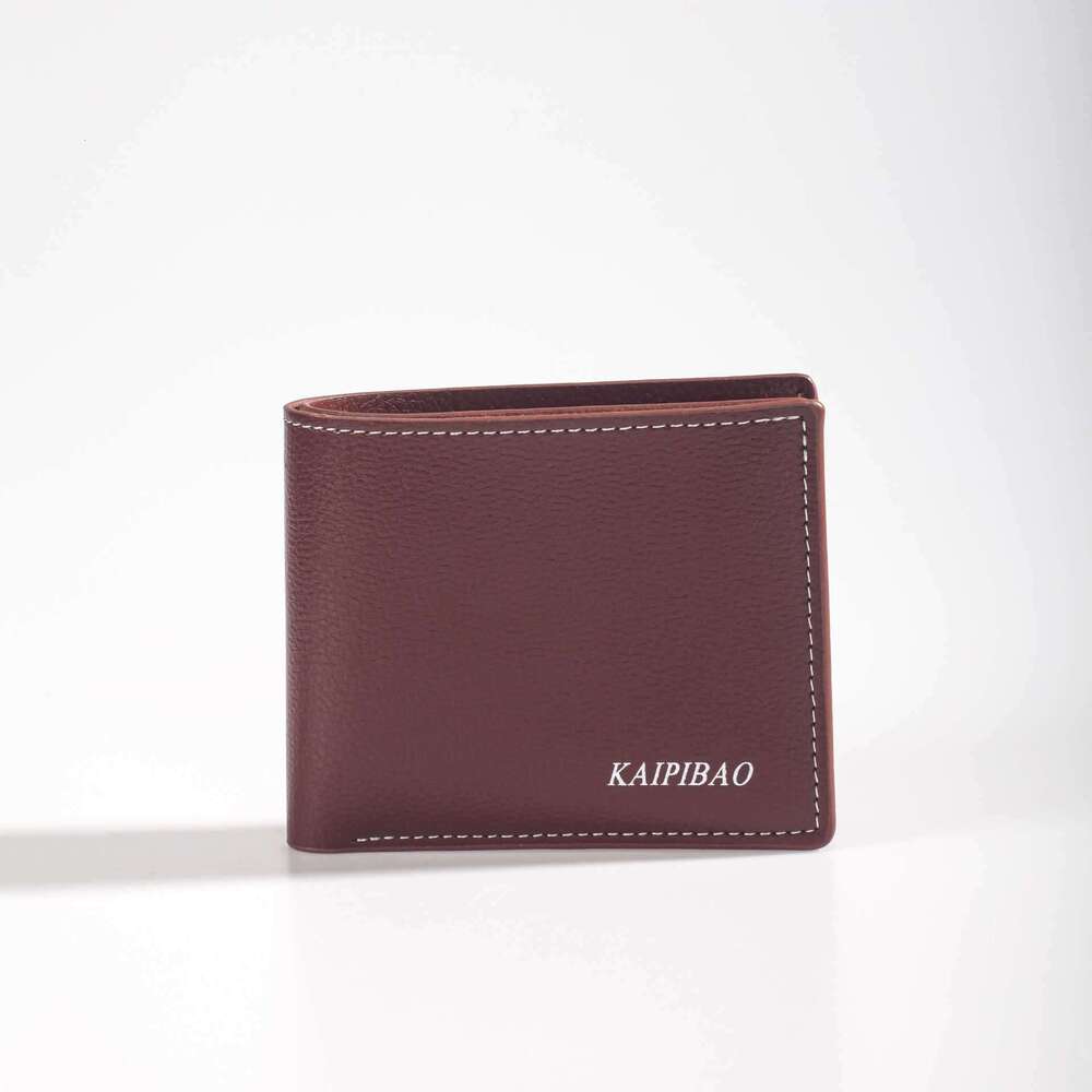Minimalist Short Men's High-End Ultra-Light Soft Leather Korean Style Lychee Texture Wallet