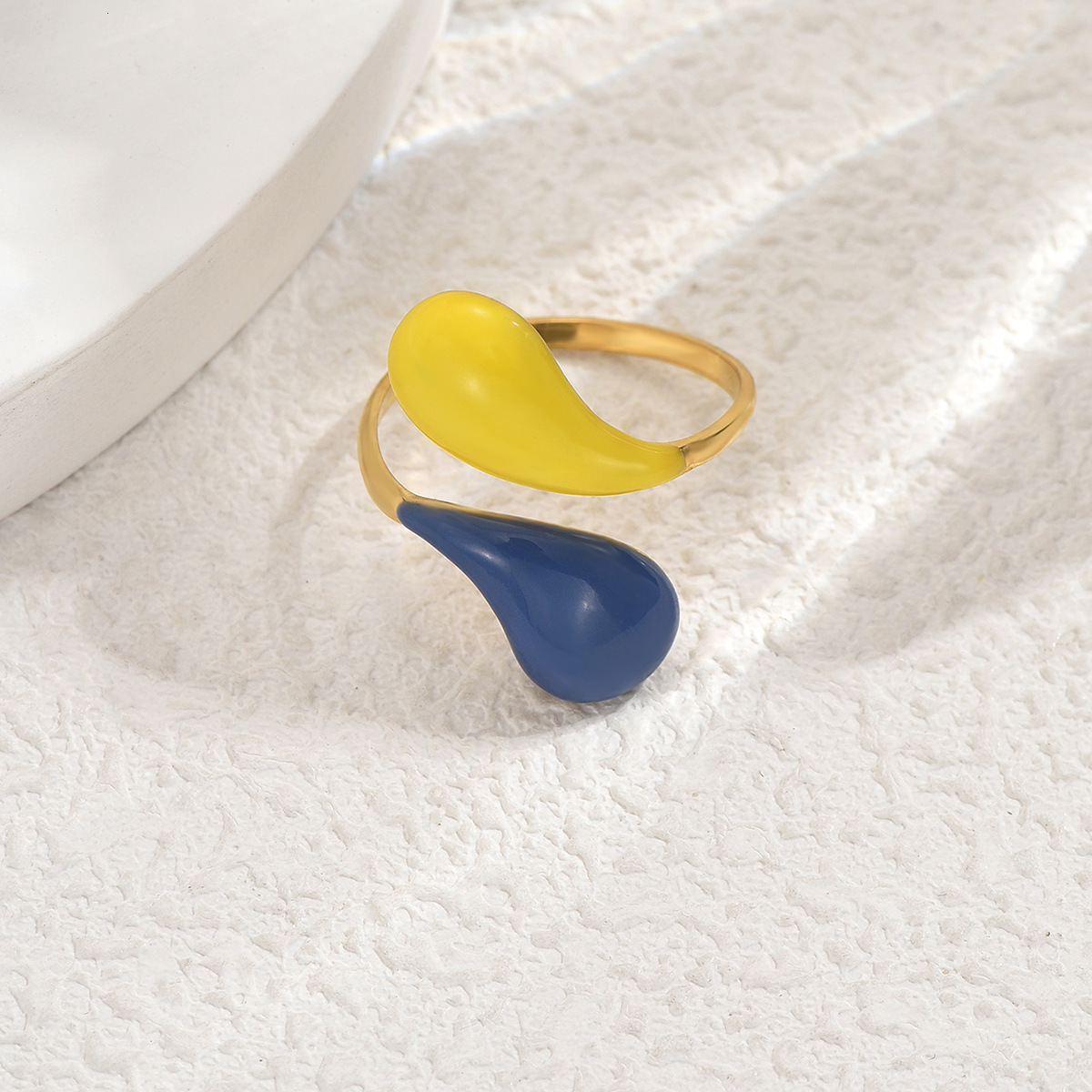 Fashion Style Women's Jewelry Oil Drop Personality Cross Design Open Ring High-end Feel