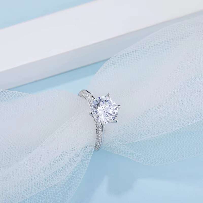 Silver925 Big Diamond Over Moissanite Wedding Ring For Women Girls