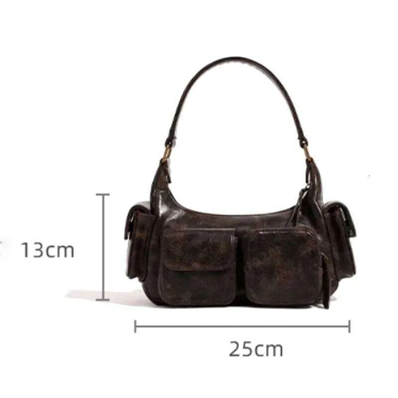 Annmouler Design Hobo Multi Pocket Locomotive New Single Shoulder Underarm High Capacity Women Bag