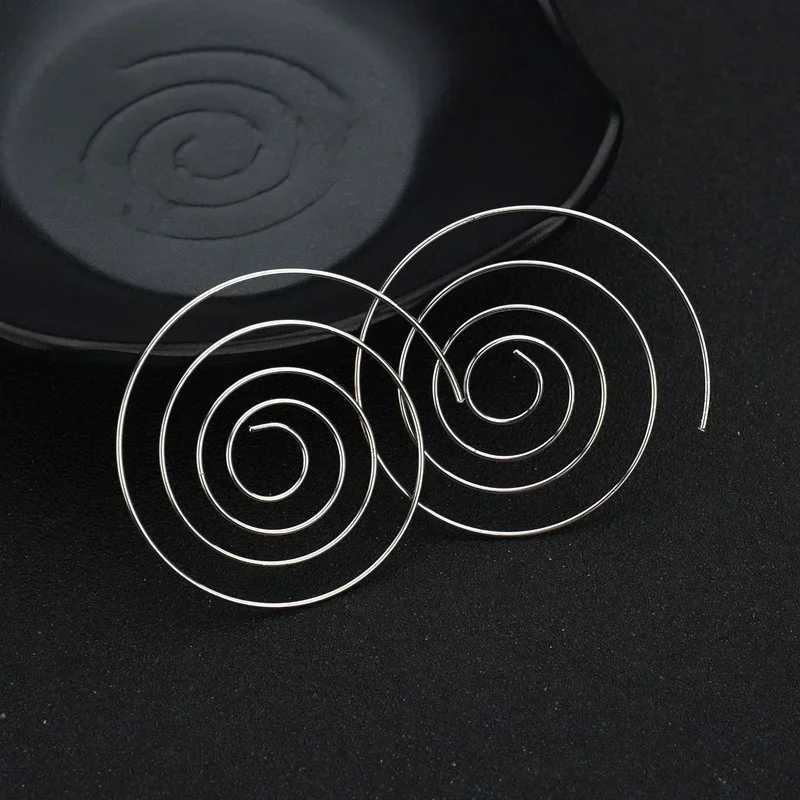 Delysia King Women Cute Unique Temperament Round Spiral Earrings Romantic Alloy Simplicity Aestheticism Geometric Dangler XJ250623