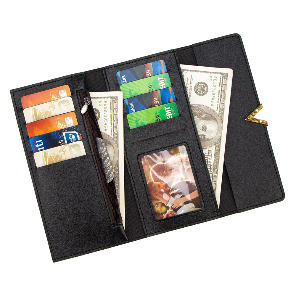 Free Shipping 2025 New Designer Bag New Korean Style Women's Wallet Long V-shaped Buckle Wallet Women's Clutch Coin Card Holder