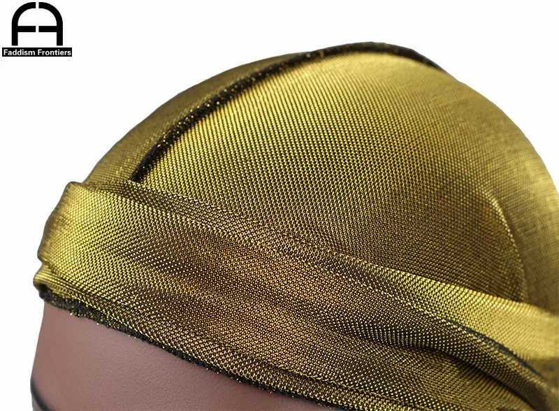 New Mens Shiny Mesh Durags Turban Hat Bandanas Breathable Men Durag Doo Rag Headwear Headband Hair Accessories Waves Caps M250623