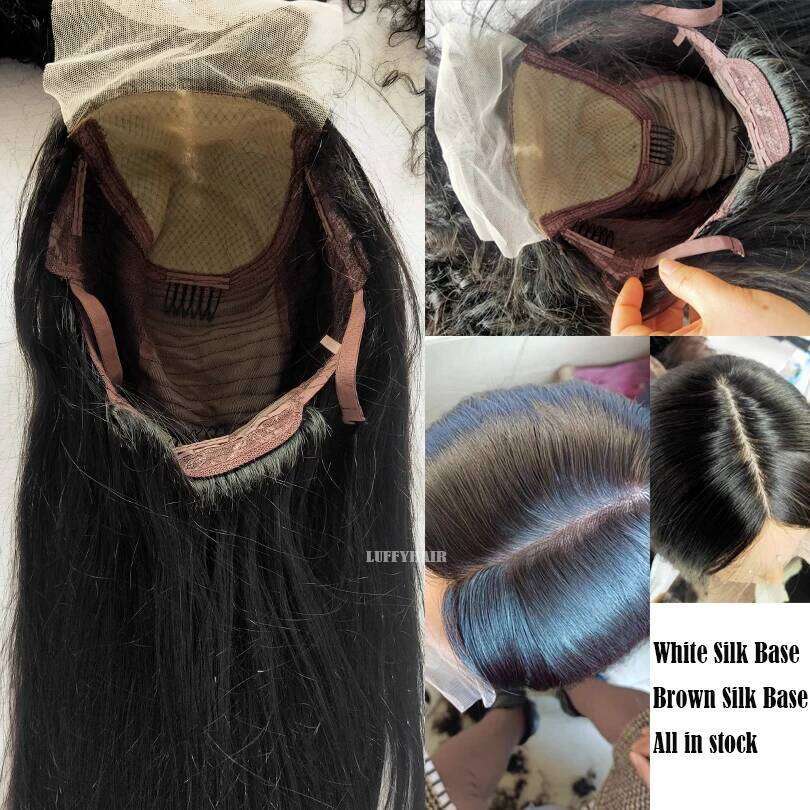 5x5 Lace Front Human Hair Brazilian Straight Silk Base Closure Wigs For Women