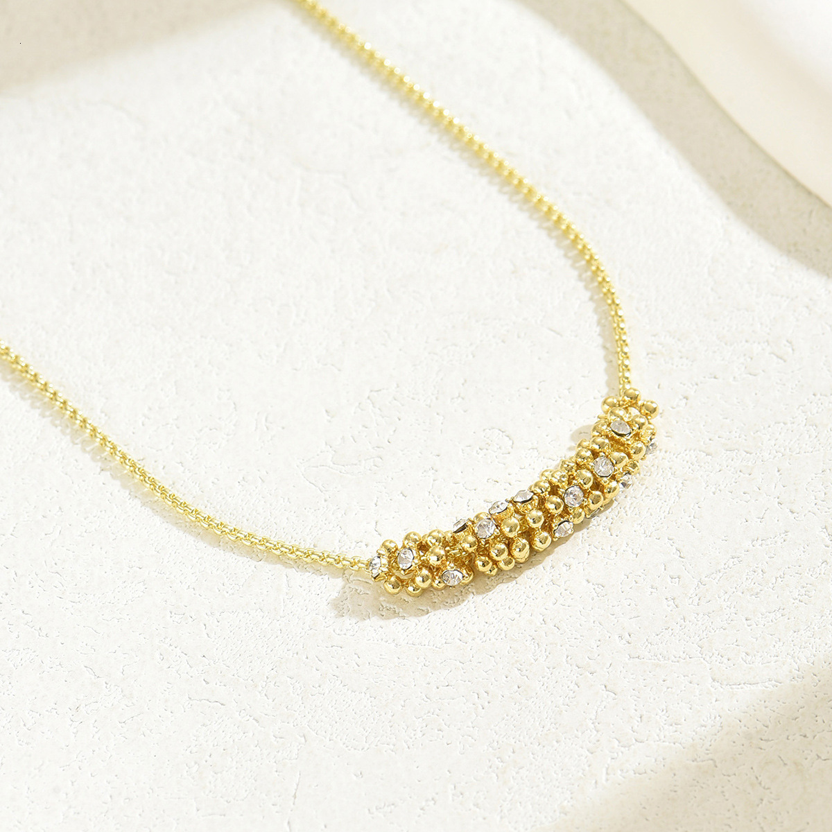 Fashion Women's Inlaid Geometric Design Clavicle Chain High-End Pendant Necklace