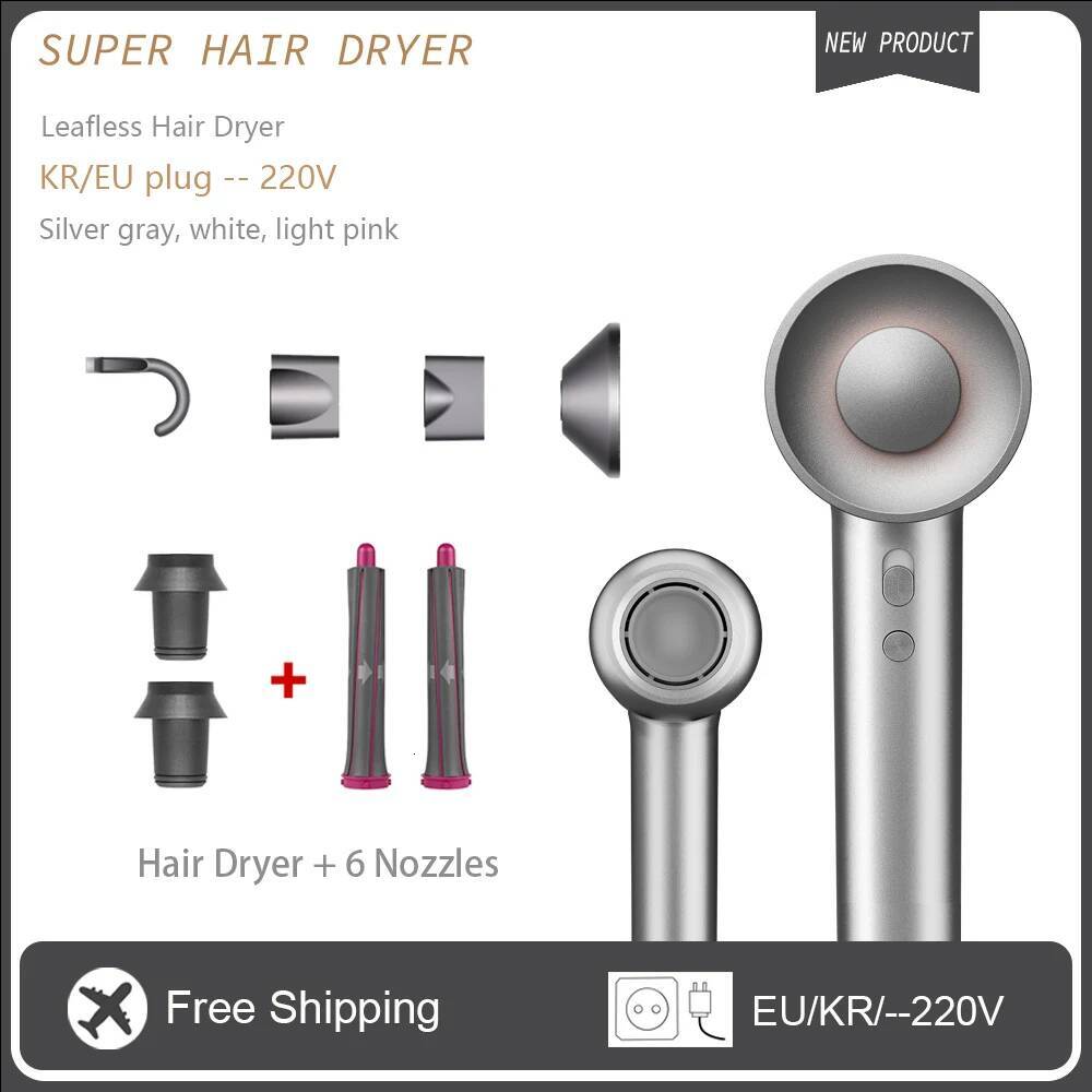 Leafless 220v Professional Hair Dryer 1600W Salon Travel Home Styling Blow drier Tool