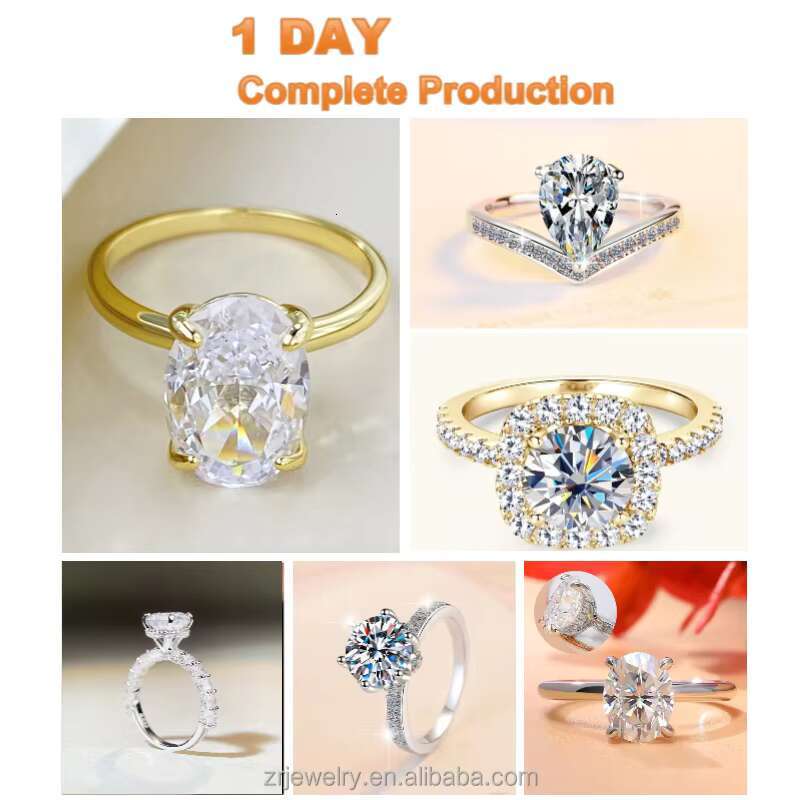White Gold Plated 925 Sterling Silver Women Wedding Engagement Fine Jewelry Rings VVS Moissanite Diamond Ring