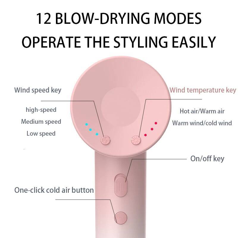 Speed Electric Dryer High Power 1600W Negative Ion Care Fast Drying Low Noise No Hair Injury