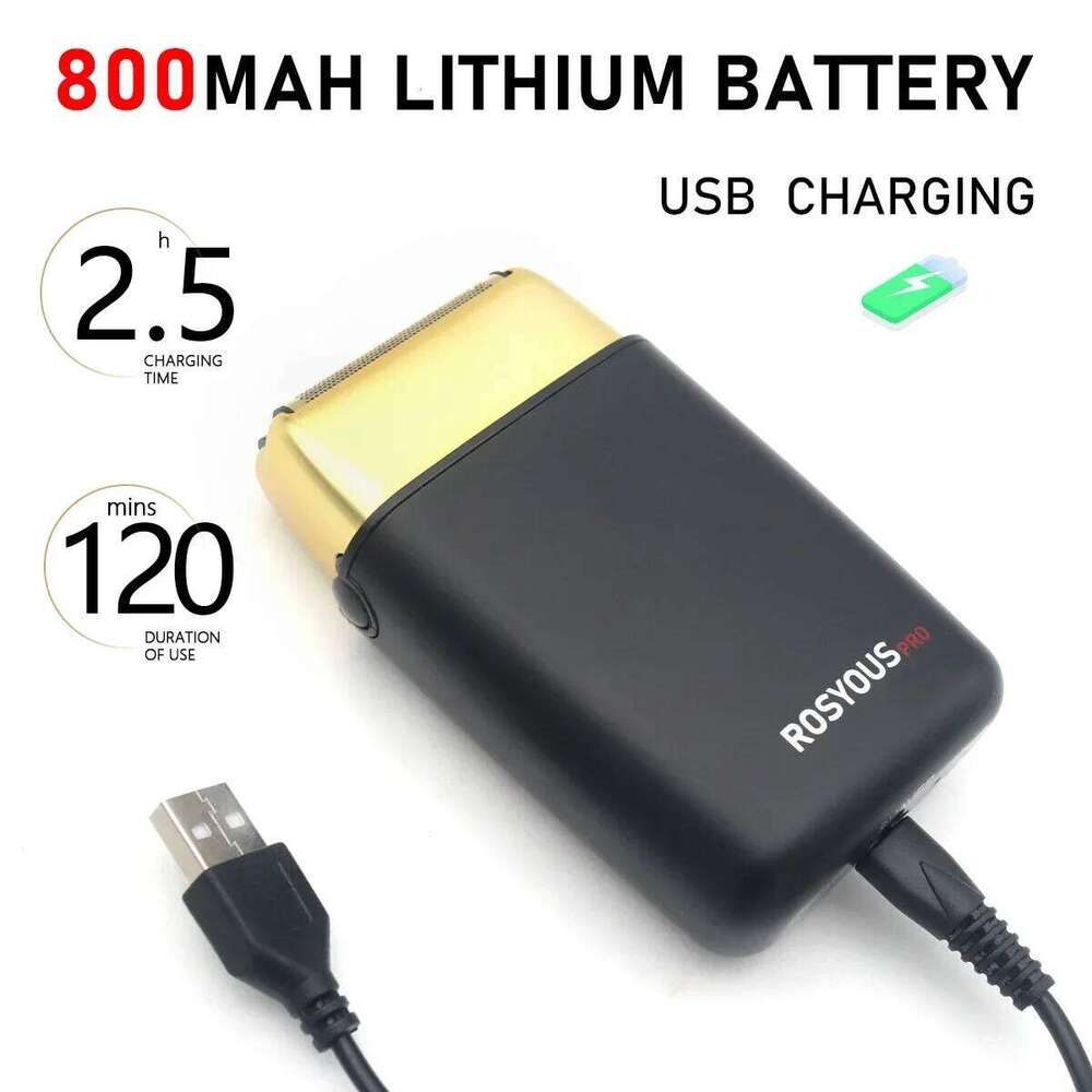 ROSYOUS Rs-620 Beard Trimmer For Men 10000Rpm Double Foil Cordless USB Interface Oil Head Professional Electric Shaver