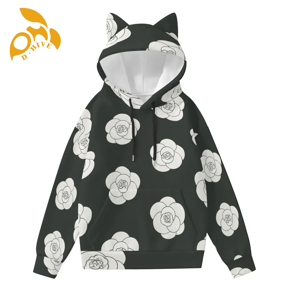 free shipping of customized fashionable Ladies' polyester cotton hooded pocket sweatshirt is suitable Cat ear decoration attractive comfortable