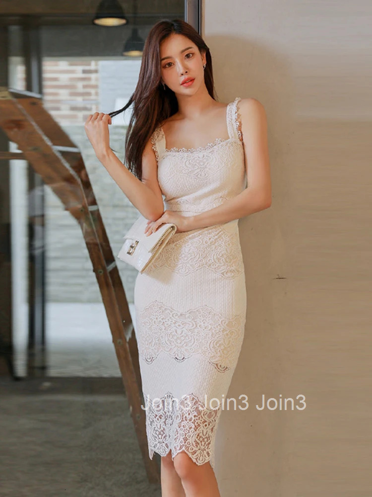 New Summer Fashion Sweet Beach Lace Pencil Dress Women Clothing Elegant Solid Sexy Strapless Slim Midi Party Prom Vestido Fiesta