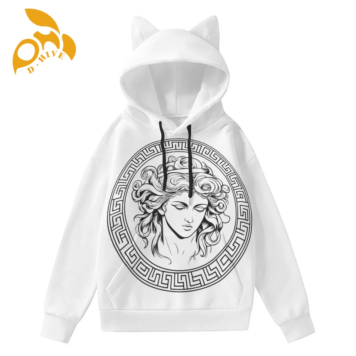 free shipping of customized fashionable Ladies' polyester cotton hooded pocket sweatshirt is suitable Cat ear decoration attractive comfortable p
