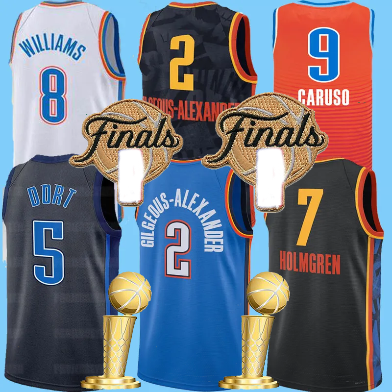 2 Shai Gilgeous-Alexander OKC City Thunders 2025 Champion Basketball Jersey Chet 7 Holmgren Caruso Luguentz Oklahomas Dort Jalen Williams Josh Joe