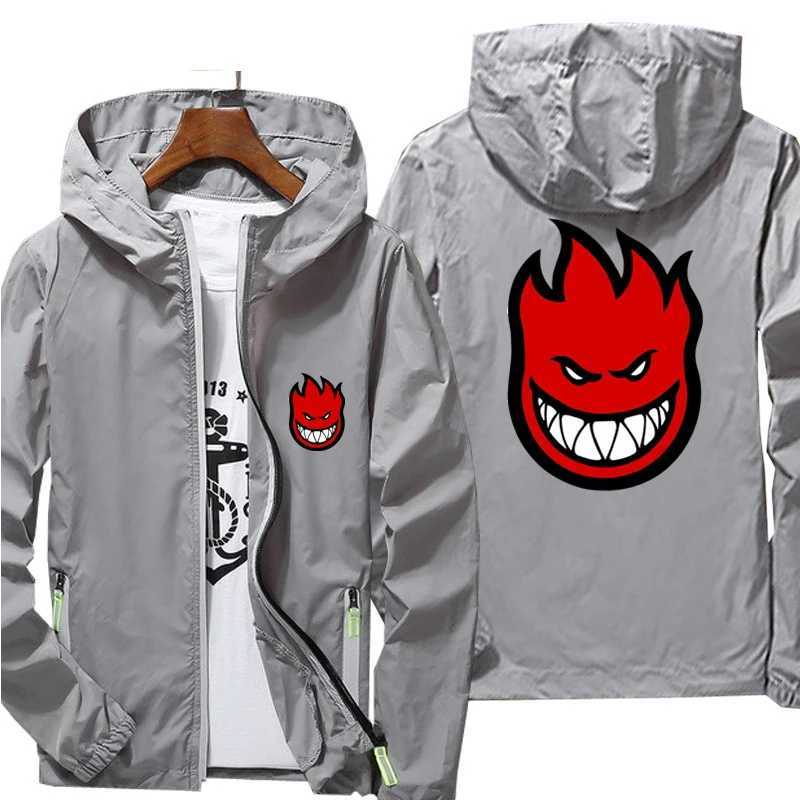 Ripper Spitfire Zombie Wheels Bomber Men Jacket Plus Size Thin Windbreaker Skin Ultra Light Slim Fit Pilot Hooded Coat Cycling W250623
