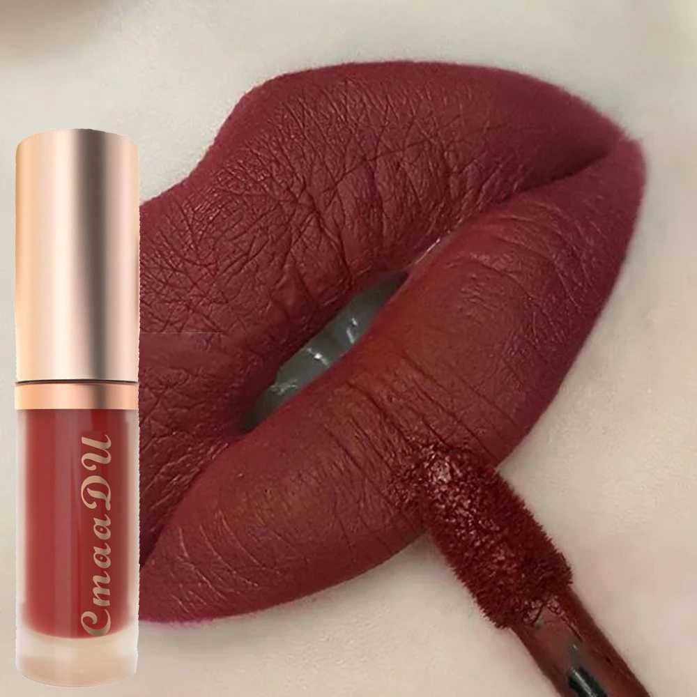 Dark Red Matte Velvet Lip Gloss Nude Brown Lip Glaze Lasting Moisturizing Non-stick Cup Fading Waterproof Liquid Lipstick Makeup XJ250623