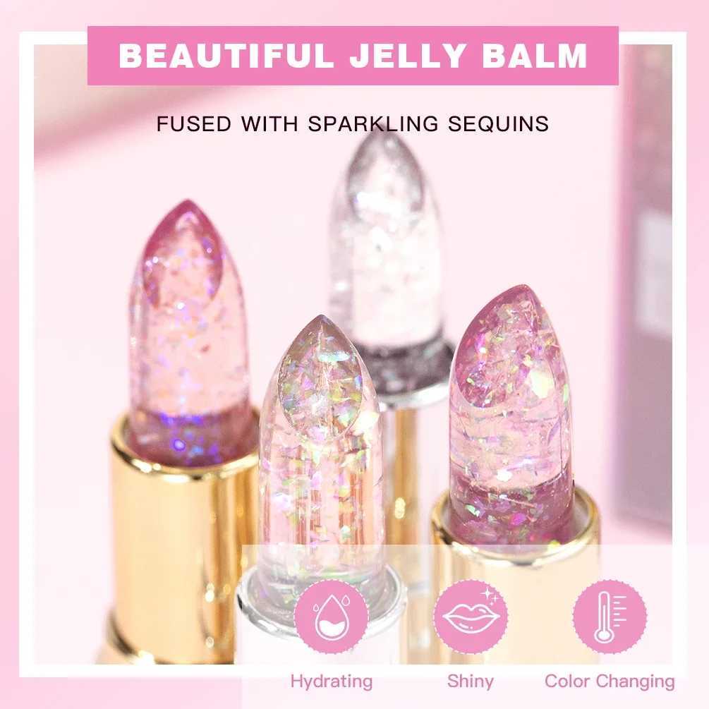 Glitter Lipstick Lip Balm Color Change Transparent Moisturizing Crystal Jelly Pearlescent Lip Plumper Gloss Tint Cosmetic XJ250623