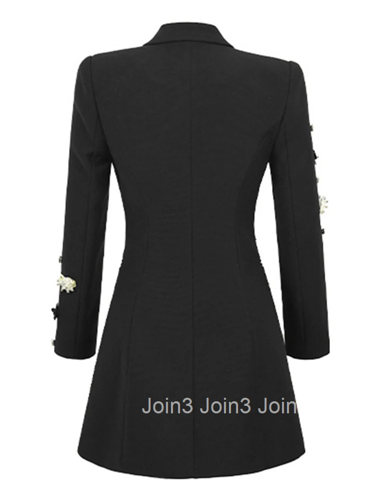 Fashion Lady Luxury Formal Occasion Black Chic Blazer A-Line Short Dress Women Clothes Elegant Office Commute Slim Mini Vestidos