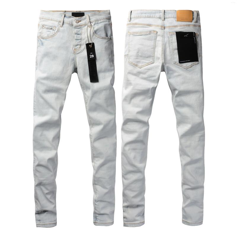 Men's Jeans Top Quality Fashion Men Streetwear White Patch Hole Repair Low Convex Tight Denim Trousers Brandpants