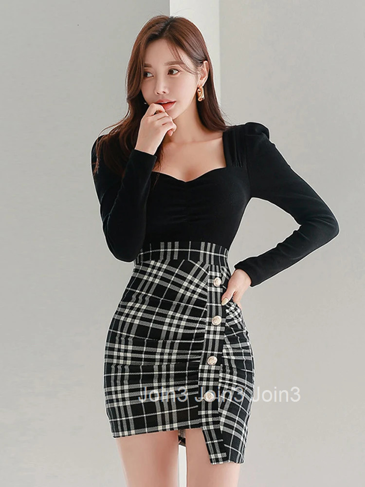 Fashion Lady Y2K Sexy Fake 2 Pieces Asymmetrical Short Dress Women Clothes Elegant Vintage Square Collar Slim Mini Party Vestido