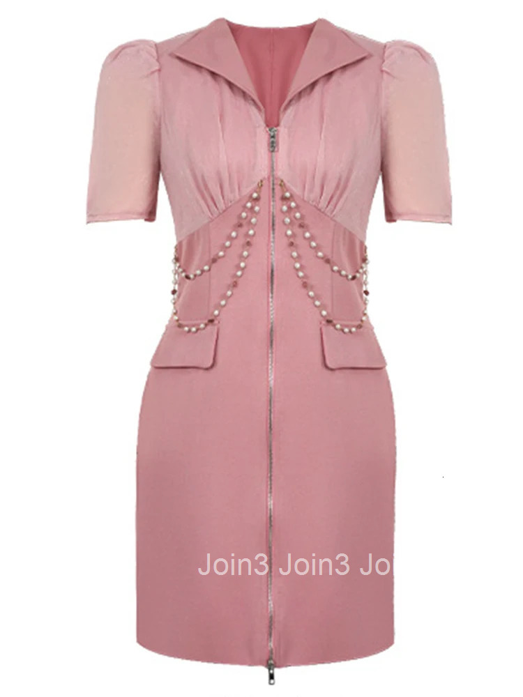 Women Clothes Fake 2-Piece Lapel Puff Sleeve Slim Mini Short Pencil Dress Elegant Fashion Party Vestidos Formal Occasion Casual