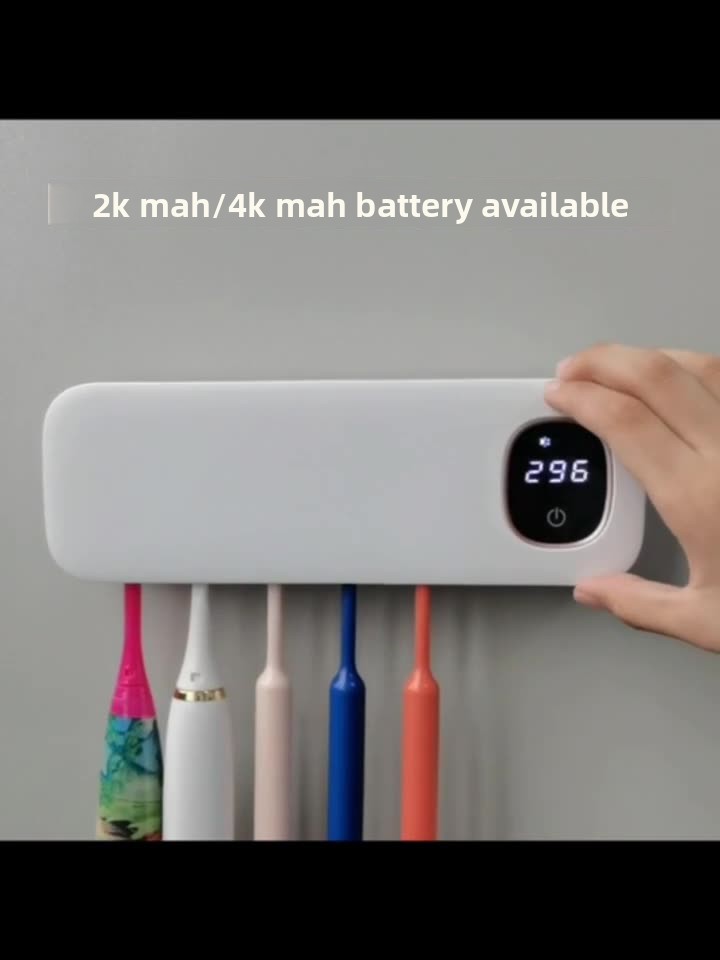 New Y6 UV Toothbrush Sterilizer Rechargeable Fast Drying Drill Free Wall Mount Multi Use for Toothbrush Razor Storage Ideal for Bathroom Organization