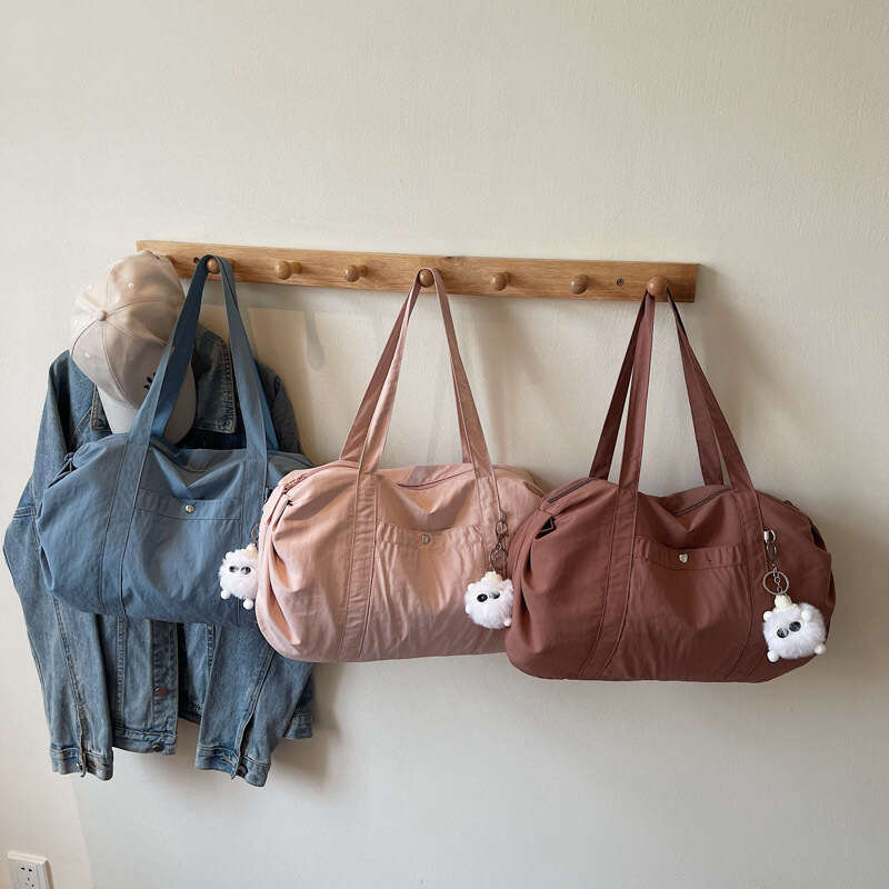 Lightweight Large Capacity Waterproof Wrinkle-Resistant Daily Commute Class Short Trip Nylon Tote Simple Trendy Shoulder Bag