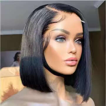 Women's wig Black Short Straight Bob Wig Synthetic Hair