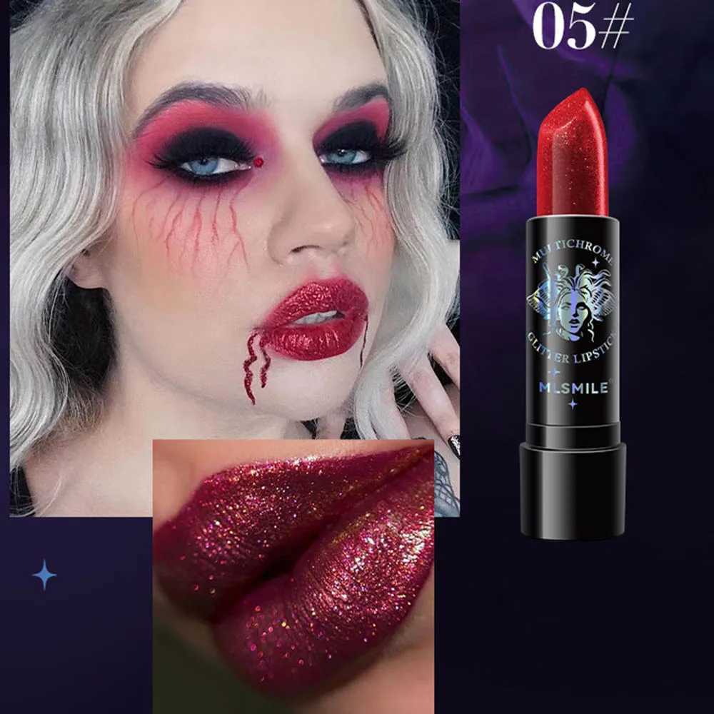 6Colors Glitter Lipstick Waterproof Long Lasting Diamond Pearlescent Metallic Lipstick Black Lipgloss Women Lips Makeup Cosmetic XJ250623