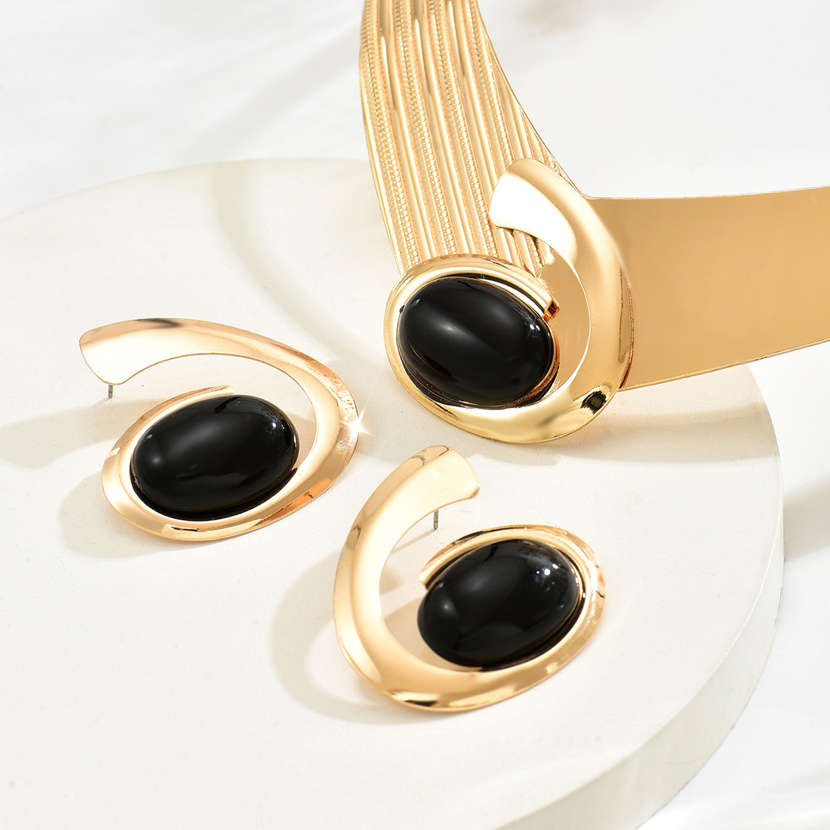 New Style Women's Jewelry Inlaid Design Exaggerated Necklace Earrings for Women