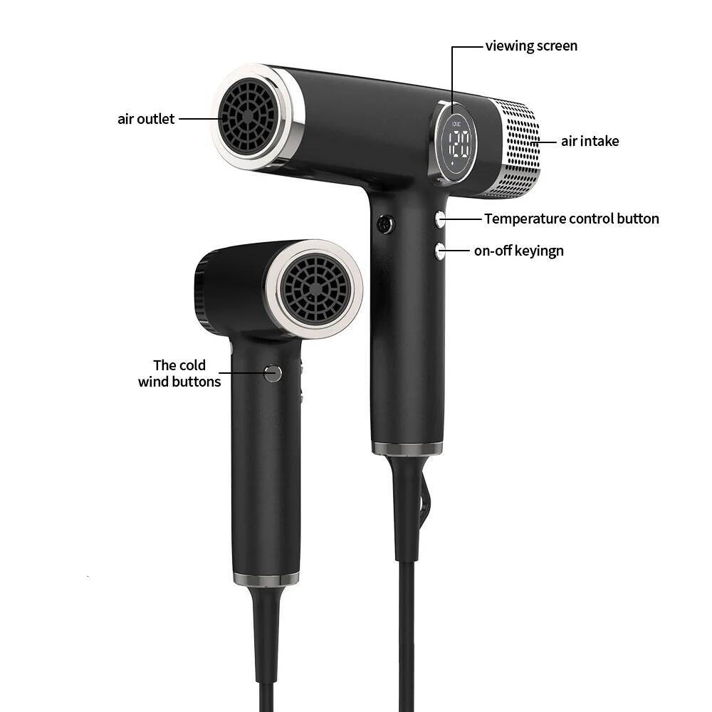 Hammer LED Display High Speed Silent Hair Anion BLDC Hairdryer Professional Salon Blow Dryer