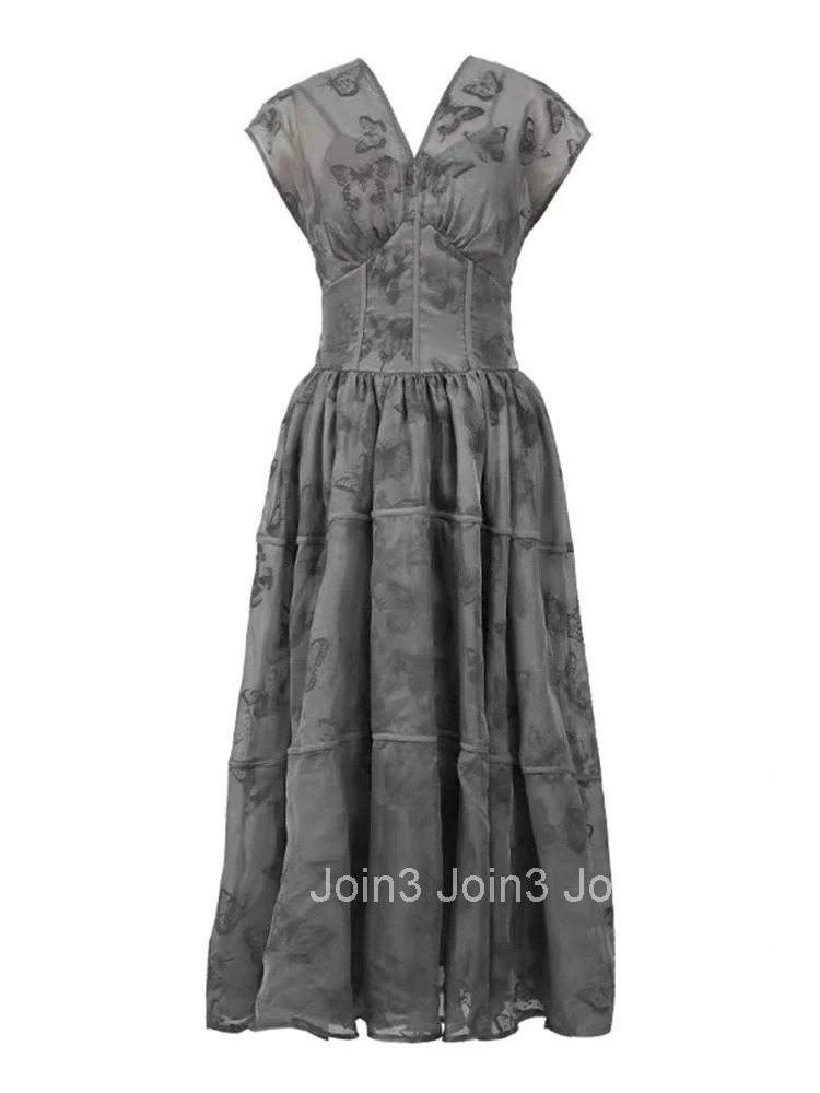 Summer Fashion Elegant Floral Print Evening Dress Women Retro Short Sleeve Corset Midi A-Line Party Prom Vestidos Street Clothes